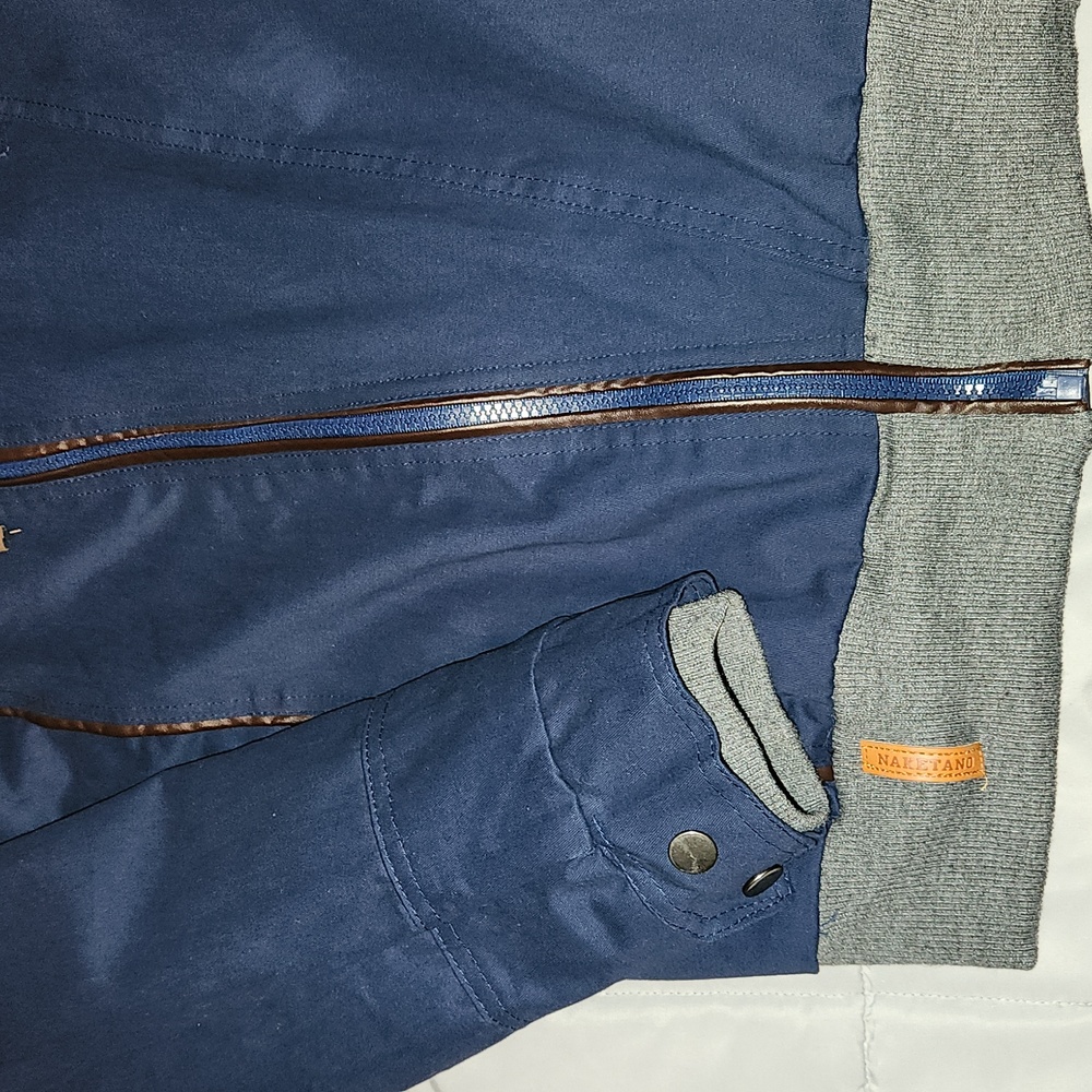 YIBAILIAN NAKETANO JACKET - Fleece lined, diagonal zip, hoodie Size L - Picture 7 of 8